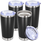 AUWBON 20oz vaso térmico con tapa, vista frontal para bebidas calientes o frías.