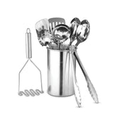 Avador Premium: conjunto de 10 utensilios en acero inoxidable, duraderos para uso diario.