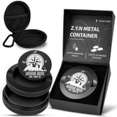 AVENTURIS Zyn Metal Can frente: protección duradera para tus bolsas.