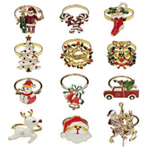 Anillo dorado de Avoirdus con Santa Claus, ideal para reuniones festivas