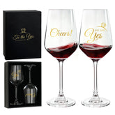 AW BRIDAL: conjunto de copas de vino para compromiso, ideal para brindar y fotografiar.