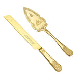 AW BRIDAL juego cuchillo y pala para pastel dorado, ideal para bodas