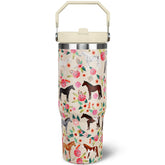 Vaso térmico awufncksn con tema de caballo, vista frontal, uso diario.