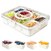 AYauGamA Snackle Box con 8 compartimentos y tapa, ideal para ordenar snacks en casa o viaje.