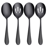 AYFDISHS cucharas de servicio negro en acero inoxidable, ideales para buffets.