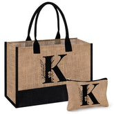 AYGE bolsa de yute con inicial personalizada para uso diario
