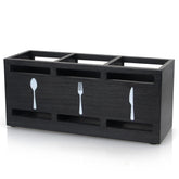 Ayiaren caddy de cubiertos en madera, frontal, mantiene la mesa ordenada.