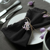 Ayuzawa servilletas de algodón con franja, 18x18 pulgadas, negro, para cenas elegantes.