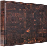 AZRHOM tabla de corte madera nuez, borde extragrande para porciones grandes.