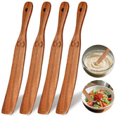 Azureblue conjunto de 4 espátulas delgadas de teca para mezclar masa madre