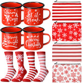 Taza esmaltada Baderke roja de 12 onzas para bebidas festivas
