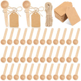 Cucharas mini de Baderke de madera de 3 pulgadas listas para servir condimentos.