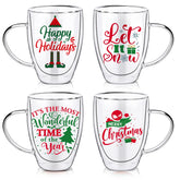 Tazas Baderke para café navideño con doble pared, aisladas para mantener la temperatura.
