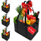 BAG-THAT! 4pk bolsas de compra negro, ideales para compras grandes