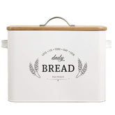 Baie Maison caja pan grande blanca, almacenamiento práctico para pan en la encimera.