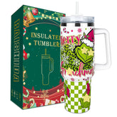 Baishida 40oz vaso térmico con tapa y pajilla para regalo navideño.