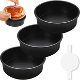 BakerChef molde torta 8 pulgadas set de 3 para tortas uniformes y desmoldado fácil