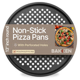BakkenMaster, bandeja de pizza perforada de 13 pulgadas para una cocción uniforme.