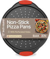 BAKKENMASTER bandeja pizzA con huecos en la base para cocción crujiente.