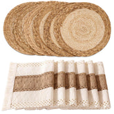 manteles baklean con macramé y textura natural para comedor