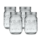 Jarras Ball boca regular 16 oz con tapas y bandas para conservar en casa