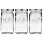 Ball Mason Jar 32 oz boca ancha, juego de 3 para conservar
