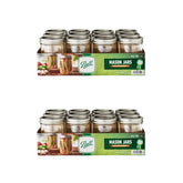 Tarros Ball Mason de vidrio 16oz con tapas y aros para conservar alimentos