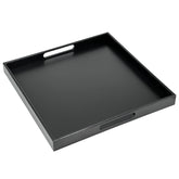 Bam & Boo bandeja ottoman negra 20x20 con manijas para servir con estabilidad.