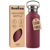 Botella Bambaw 32oz roja Berry, uso diario y reutilizable.