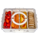 Bandesun bandeja dividida con tapa y mango, ideal para transportar aperitivos con estilo.