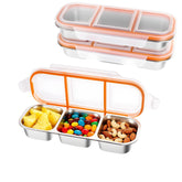 Bandesun caja snack acero inoxidable con 3 compartimentos para separar comidas