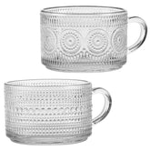 Bandesun tazas vintage de cristal con asas, perfectas para café caliente.