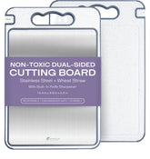 Baranilo Creations, tabla doble cara con acero inoxidable para carnes seguras.