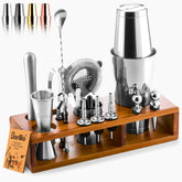 Barillio kit de coctelería: base de acacia para un conjunto elegante y organizado.