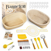 Bavify kit de inicio de masa con cestas Banneton oval para dar forma uniforme.