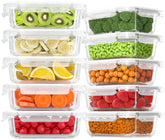 Bayco diez recipientes de vidrio para comidas, ideal para organizar porciones diarias.