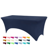BDDC funda de mesa de 6 pies navy, lavable y resistente a arrugas ideal para eventos.