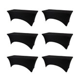 BDDC funda para mesa 6ft negra estirable, ajuste perfecto para eventos