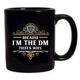 Beach Open, taza de cerámica negra con parodia del Maestro de Mazmorras para sesiones de juego.