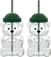 Bearista Cup con diseño 3D frontal, vidrio borosilicato, ideal para cafés y tés.