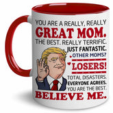 Taza BECHUSKY para mamá con corazón, ideal para café matutino.