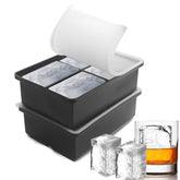 BECOKIT bandeja de hielo grande 3x2 pulgadas para whisky, enfriamiento duradero.