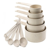 Beille Cream tazas medición trigo paja, juego duradero para mediciones precisas en cocina.