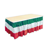 Beistle faldón de mesa rojo, blanco y verde, decoración festiva para fiestas