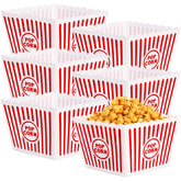 Bekith cubos de palomitas grandes con diseño rojo y blanco para cine en casa