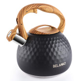 Belanko hervidor con textura diamante negro para uso diario y rendimiento.