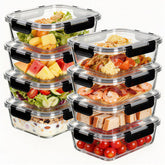 Belgol recipientes de vidrio 36oz con tapas herméticas para almacenamiento seguro de alimentos