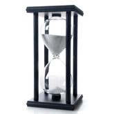 Bellaware reloj de arena de madera y cristal blanco, temporizador de 60 minutos para organización diaria.