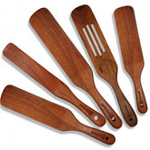 Berenti set spurtle 5 piezas acacia para cocina, conjunto completo para cocinar y mezclar