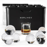 Berlinzo molde bolas hielo cristal 2,4, para esferas perfectas en cócteles
